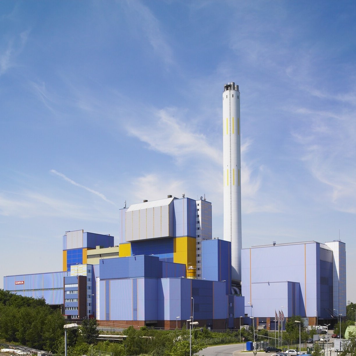 Müllverbrennungsanlage Ansicht aus der Ferne